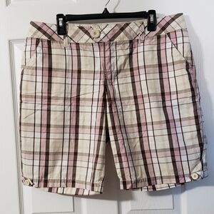 Juniors SO Plaid Bermuda Shorts